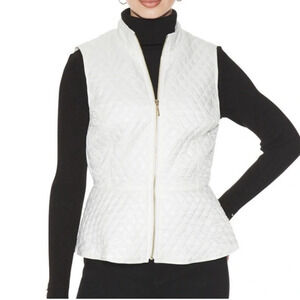 New NWT White House Black Market Quilted Peplum Vest Size Medium